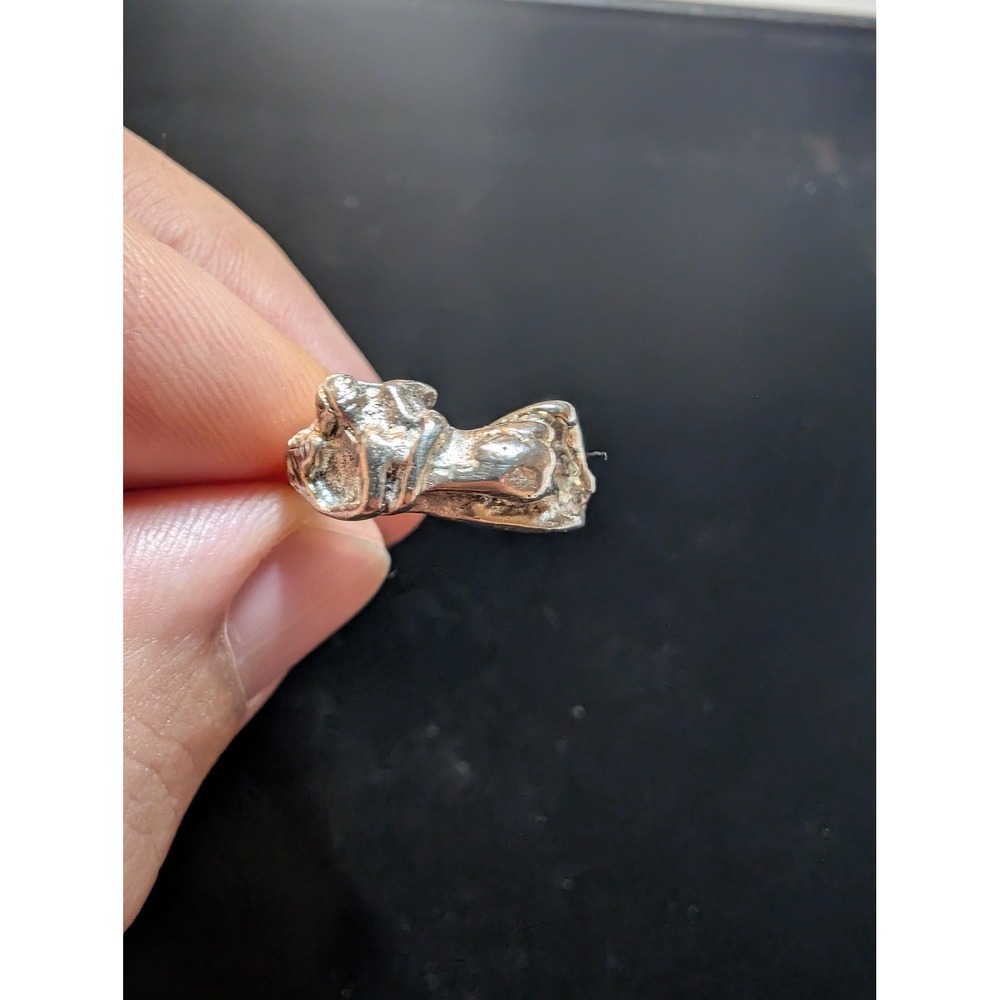925 Sterling silver. Brutalist style “Couple embracing “ artisan made vintage